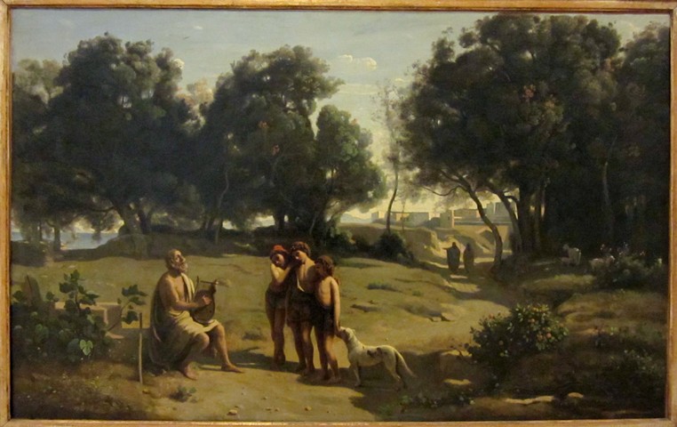 Homer and the Shepherds a Jean-Babtiste-Camille Corot