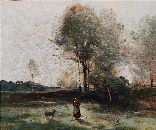 Landscape or, Morning in the Field a Jean-Babtiste-Camille Corot