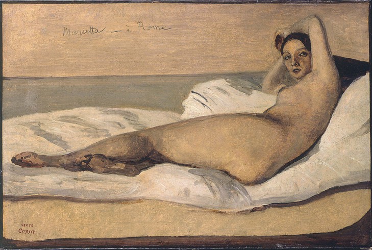 Marietta (The Roman Odalisque) a Jean-Babtiste-Camille Corot