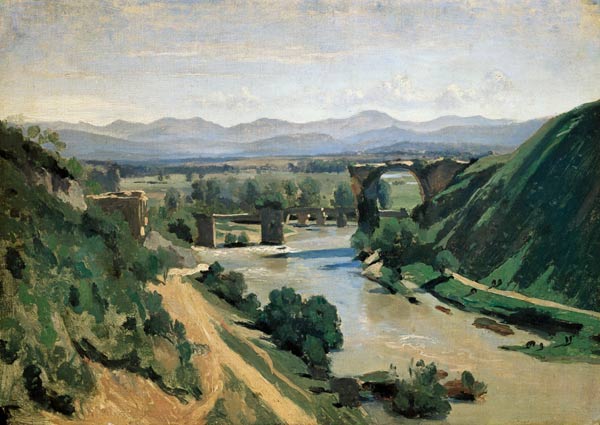 Bridge of Narni, Augustusbrücke about the Nera a Jean-Babtiste-Camille Corot