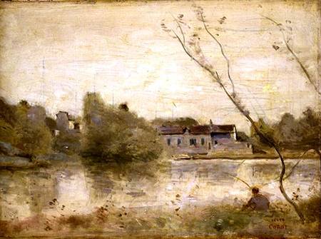 The Pond from the Villa d'Avray a Jean-Babtiste-Camille Corot