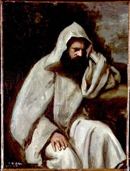 Portrait of a Monk a Jean-Babtiste-Camille Corot
