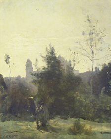Das Schloss Pierrefonds a Jean-Babtiste-Camille Corot