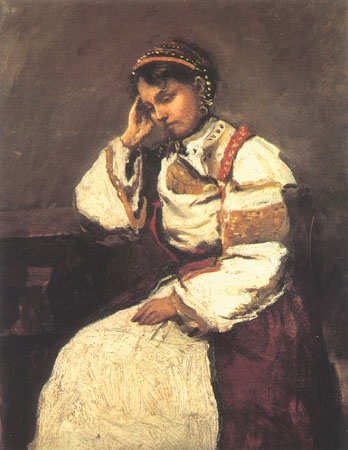 The dreaming gipsy a Jean-Babtiste-Camille Corot