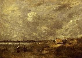Under overcast sky a Jean-Babtiste-Camille Corot