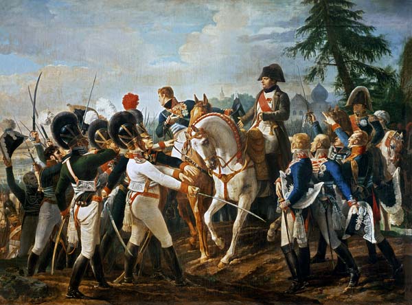 Napoleon and the Bavarian and Wurttemberg troops in Abensberg, 20th April 1809 a Jean Baptiste Debret