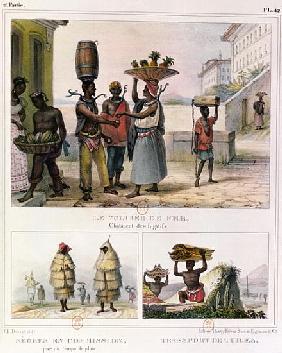 The Iron Collar, Negroes Working in the Rain and Carrying Tiles, three illustrations from ''Voyage P