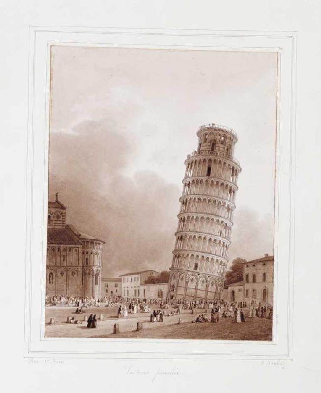 Der schiefe Turm von Pisa a Jean-Baptiste Isabey