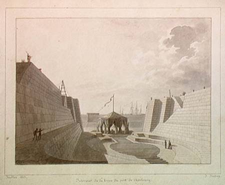 Dry dock at Cherbourg, July 1813 (pen a Jean-Baptiste Isabey