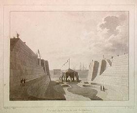 Dry dock at Cherbourg, July 1813 (pen