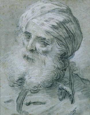 Portrait of an Old Man (chalk on paper) a Jean Baptiste Le Prince