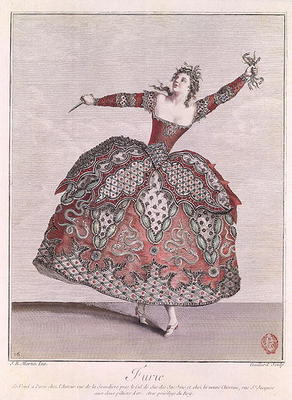 Costume design for a Fury in 'Hippolyte et Aricie' by Jean-Philippe Rameau (1683-1764) engraved by R a Jean-Baptiste Martin