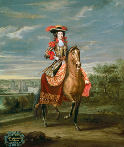 Le Comtesse de Soissons Riding with a View of the Chateau de Vincennes a Jean-Baptiste Martin