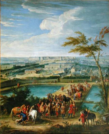 The Town and Chateau of Versailles from the Butte de Montboron, where Louis XIV (1638-1715) with Lou a Jean-Baptiste Martin