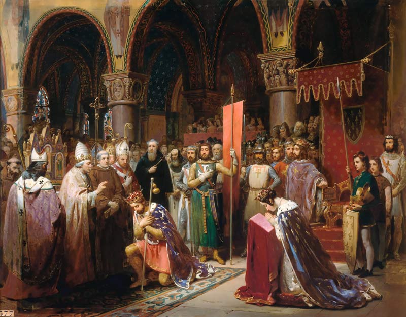 Louis VII (c.1120-1180) the Young, King of France Taking the Banner in St. Denis in 1147 a Jean Baptiste Mauzaisse