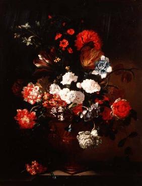 Still Life of Carnations, Tulips, Peonies and Other Flowers