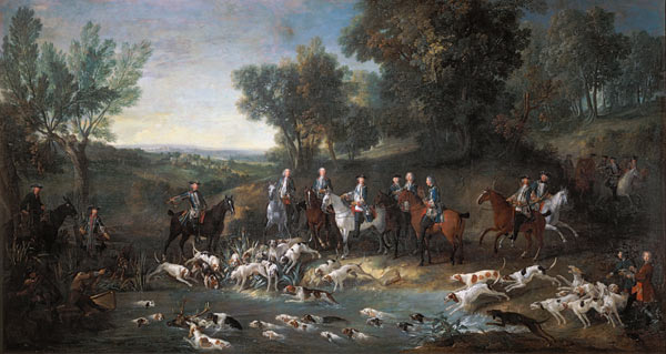 Louis XV (1710-1774) Stag Hunting in the Forest at Saint-Germain a Jean Baptiste Oudry