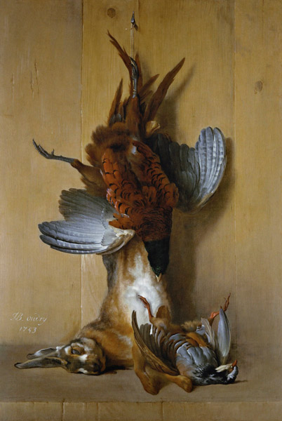 Still Life with a Hare, a Pheasant and a Red Partridge a Jean Baptiste Oudry