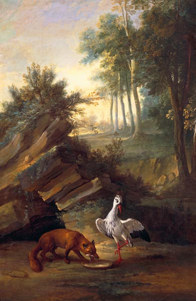 The Fox and the Stork a Jean Baptiste Oudry