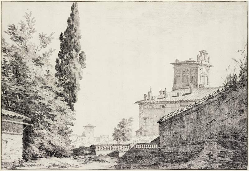 Italienische Villa mit Terrasse a Jean-Baptiste Regnault