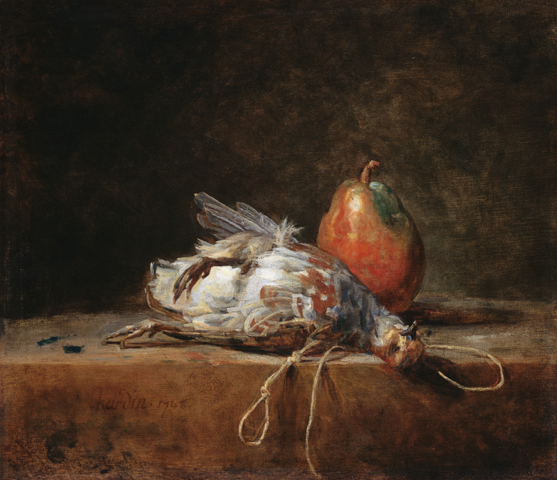 Still Life with Partridge and Pear a Jean-Baptiste Siméon Chardin