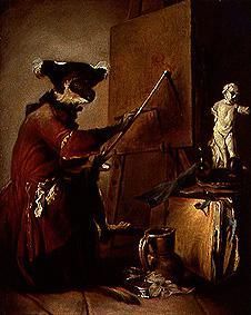 The monkey as a painter a Jean-Baptiste Siméon Chardin