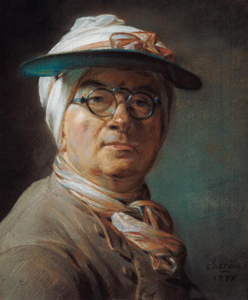Self-portrait with glasses a Jean-Baptiste Siméon Chardin