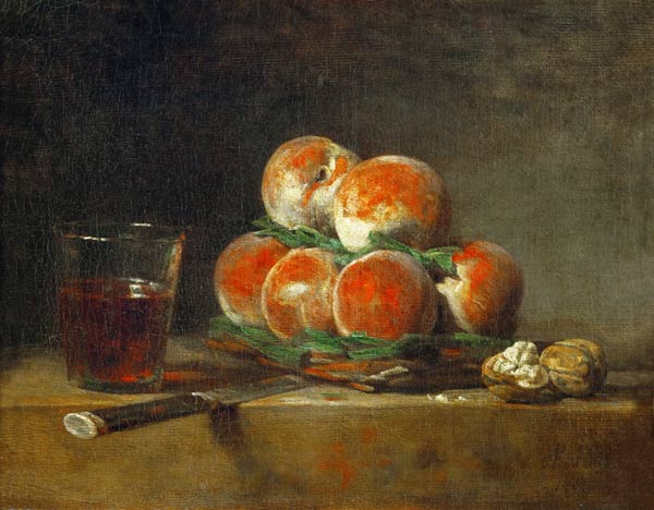Basket of Peaches a Jean-Baptiste Siméon Chardin