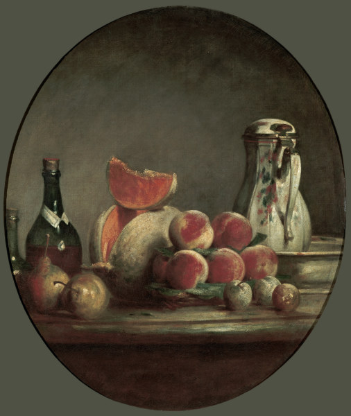 Chardin / Cut Melon / Painting a Jean-Baptiste Siméon Chardin