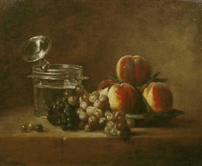 Fruit still life with lid jug a Jean-Baptiste Siméon Chardin