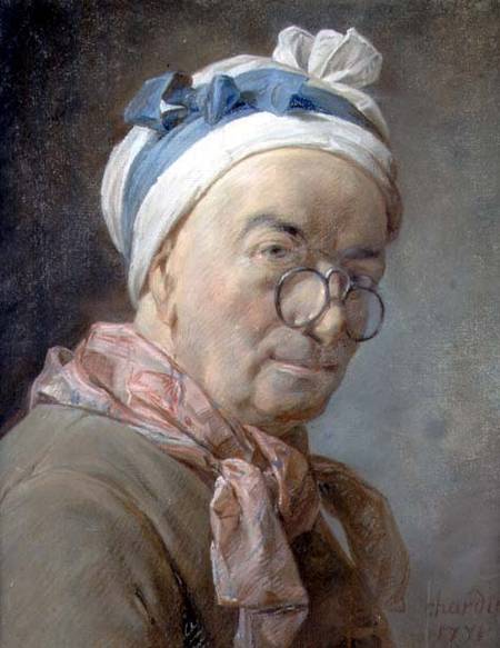Self Portrait with Spectacles a Jean-Baptiste Siméon Chardin