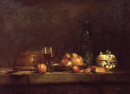 Still Life with a Bottle of Olives a Jean-Baptiste Siméon Chardin