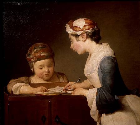 The Young Schoolmistress a Jean-Baptiste Siméon Chardin