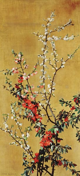 Japanese Cherry Tree and Hawthorn Branches a Jean Benner