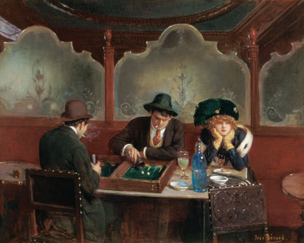 The Backgammon Players (oil on panel) a Jean Beraud