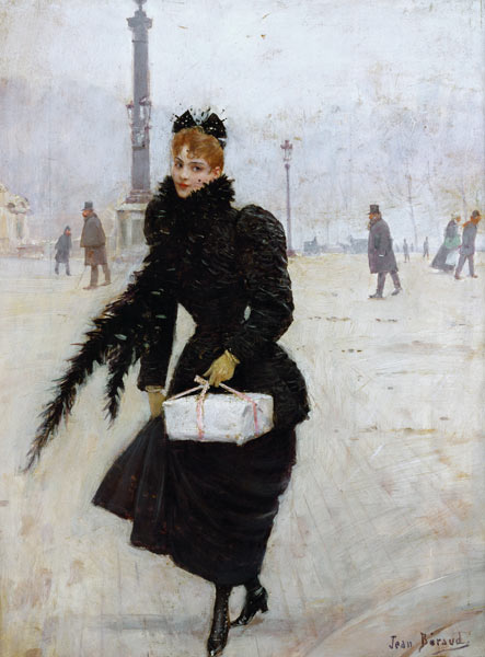 Parisian woman in the Place de la Concorde, c.1890 (oil on canvas) a Jean Beraud