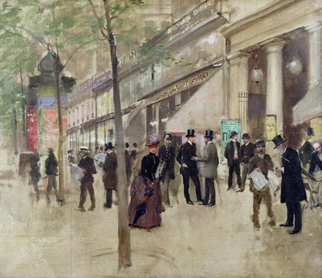 The Boulevard Montmartre and the Theatre des Varietes, c.1886 (oil on canvas) a Jean Beraud