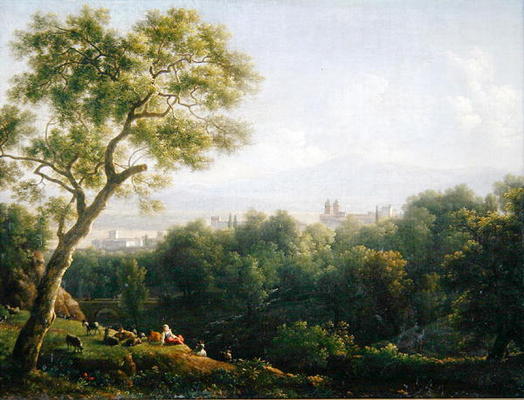 View of Frascati (oil on canvas) a Jean Bidauld