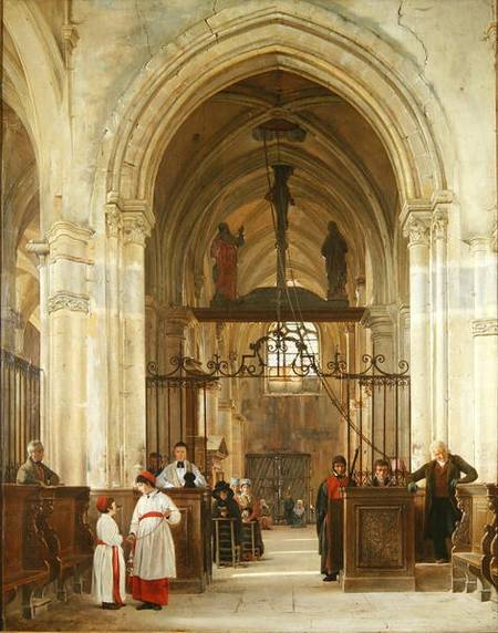 Interior of the Church of St. Prix, Valle de Montmorency a Jean Bruno Gassies