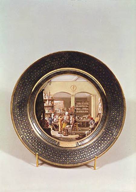 Plate depicting the Sevres workshop during the directorship of Alexandre Brogniart (1770-1847) a Jean-Charles Develly