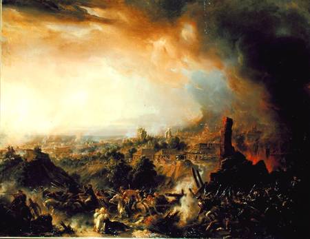 The Burning of Moscow in 1812 a Jean Charles Langlois