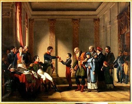 Napoleon Bonaparte (1769-1821) Giving a Pension of A Hundred Napoleons to the Pole, Nerecki, aged 11 a Jean-Charles Tardieu