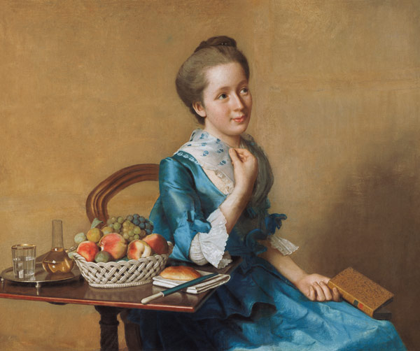 Lady with fruit basket a Jean-Étienne Liotard