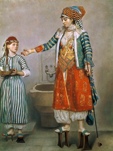 Turkish Woman with her Slave a Jean-Étienne Liotard
