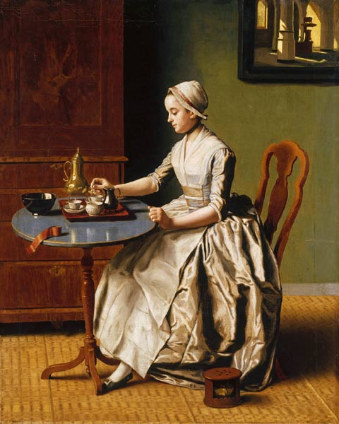 A Lady pouring Chocolate (La Chocolatière) a Jean-Étienne Liotard