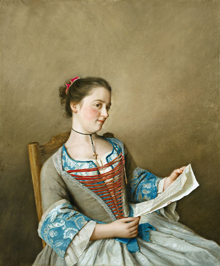 Portrait of Mlle Lavergne, the niece of the artist a Jean-Étienne Liotard