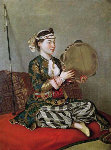 Turkish Woman with a Tambourine a Jean-Étienne Liotard