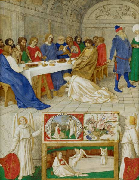 Maria Magdalena salbt Christus die Fuesse im Hause von Simon dem Pharisaeer a Jean Fouquet