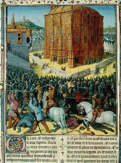 Ms Fr 247 fol.213 The Siege of Jerusalem Nebuchadnezzar, illustration from ''Antiquites Judaiques'', a Jean Fouquet