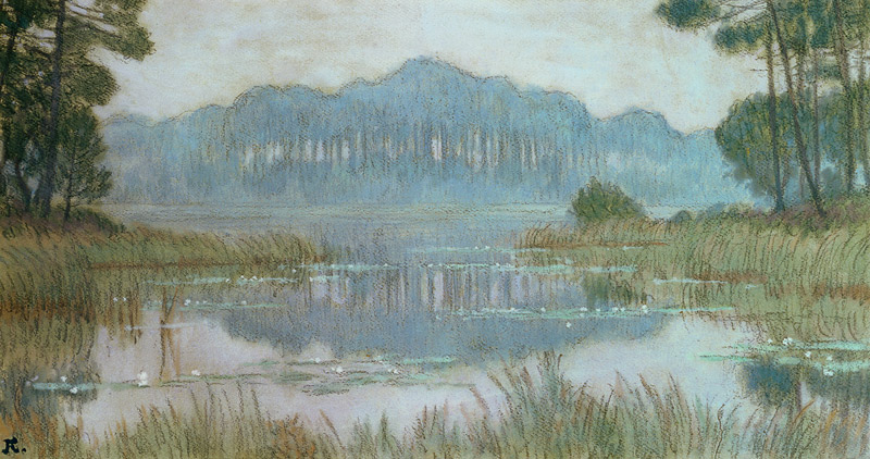 Landscape with Overgrown Pond a Jean Francis Auburtin